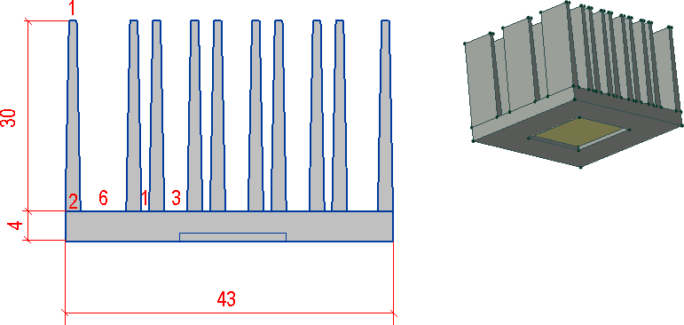 Chip radiator heat sink